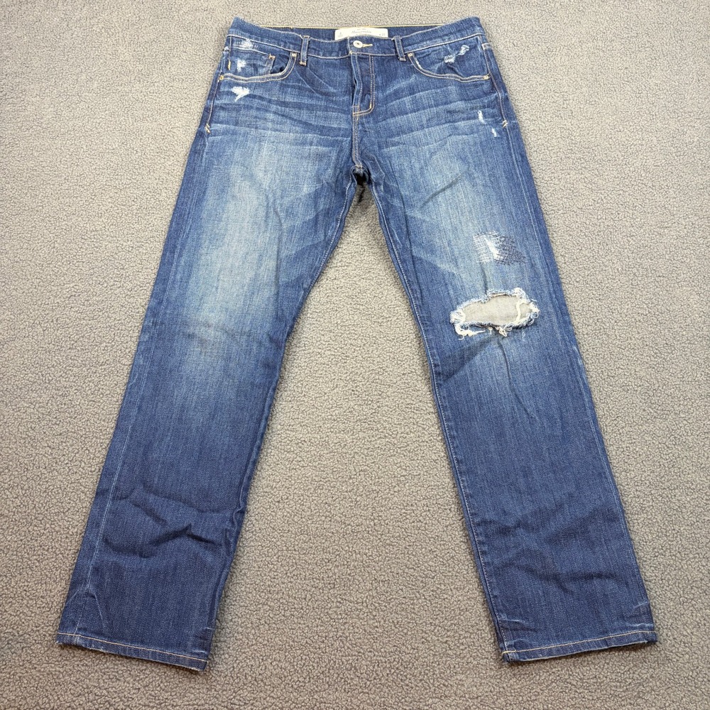 Abercrombie & Fitch Jeans Women 4 W27 Blue Distressed Straight Leg 10166497